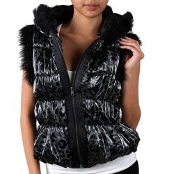 Marine Animal Print Faux Fur Vest