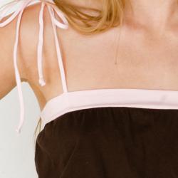American Apparel Women's Sheer Jersey Shoulder Tie Tube Top