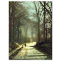John Grimshaw, 'Moonlight Walk' Canvas Art