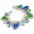 Sweet Romance Silvertone Candy Hearts Charm Bracelet
