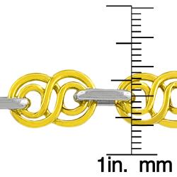 14k Two-tone Gold Double Infinity Link Bracelet