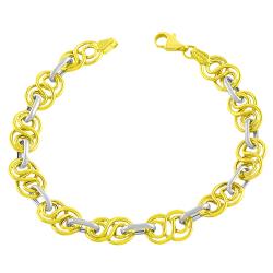 14k Two-tone Gold Double Infinity Link Bracelet