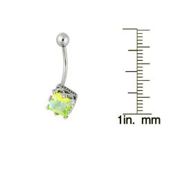 Green cubic zirconia belly ring