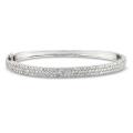 Sterling Silver 5 CT TGW Cubic Zirconia Bangle Bracelet
