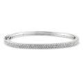 Sterling Silver 3 1/4 CT TGW Cubic Zirconia Bangle Bracelet