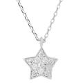 Silvertone Pave-set Cubic Zirconia Star Necklace