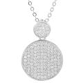Silvertone Pave-set Cubic Zirconia Necklace