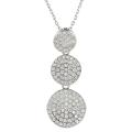 Silvertone Pave-set Cubic Zirconia Three Tier Drop Necklace