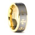 Men's Tungsten Carbide Gold-plated Cross Wedding Band (8 mm)
