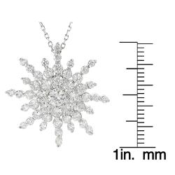 Tressa Silvertone Cubic Zirconia Snowflake Necklace