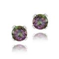 Glitzy Rocks Sterling Silver 3-mm Mystic Topaz Stud Earrings