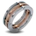 Stainless Steel Men's Interconnected Tri-plate Wedding Band