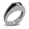 Stainless Steel Split Shank Floating Cubic Zirconia Ring