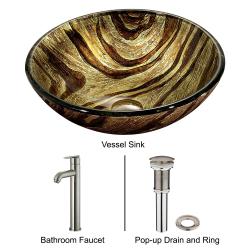 Zebra Vessel Sink in Multicolors with Brushed Nickel Faucet