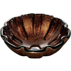 Vigo Walnut Shell Above the Counter Tempered Glass Vessel Sink in Browns