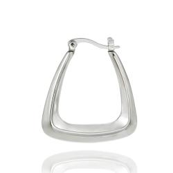 Stainless Steel Polished Triangle Hoop Earrings