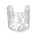 Stainless Steel Floral Design Cuff Bracelet