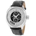 Timberland Men's 'Dress' Stainless Steel and Leather Swarovski Crystals Quartz Retrograde Watch