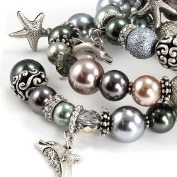 Sweet Romance Faux Pearl Sea Creatures Sprial Bracelet