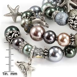 Sweet Romance Faux Pearl Sea Creatures Sprial Bracelet