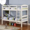 Twin Over Twin Solid Wood White Bunk Bed