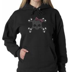 Los Angeles Pop Art Women's Rhinestone Skull Cotton Hoodie
