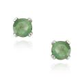 Glitzy Rocks Sterling Silver 3mm Emerald Stud Earrings