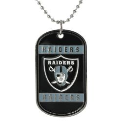Silvertone Oakland Raiders Tag Necklace