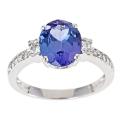 Dyach 14k White Gold Tanzanite and 1/4ct TDW Diamond Ring (G-H, I1-I2)
