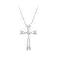 10k White Gold 1/10ct TDW Diamond Cross Necklace (G-H, I2-I3)