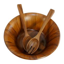 Acacia Wood Grand Flute Serving Bowl Set (China)