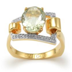 Daliglio Sterling Silver Amethyst and 1/6ct TDW Diamond Ring
