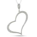 Sterling Silver White Cubic Zirconia Heart Necklace