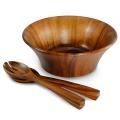 Acacia Wood Grand Flute Serving Bowl and Server Set (China)