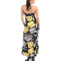 Stanzino Women's Yellow and Grey Long Flower Dress