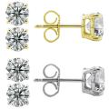 14k Gold 2ct TDW Round Diamond Stud Earrings (G-H, SII-SI2)