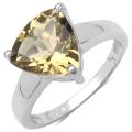 Sterling Silver Trillion-cut Champagne Quartz Ring