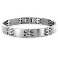 Titanium Double Cross and Wide Link Bracelet