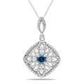 Miadora 10k Gold 1/2ct TDW Blue and White Diamond Necklace (G-H, I1)