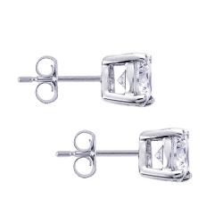 Platinum 2ct TDW Heart and Arrow Diamond Stud Earrings (H-I, SI1-SI2)