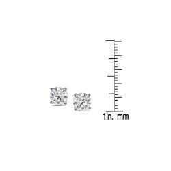Platinum 2ct TDW Hearts and Arrows Diamond Stud Earrings (J-K, SI1-SI2)