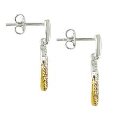 14k Two-tone Gold 3/8ct TDW Diamond Earrings (H-I, I1-I2)