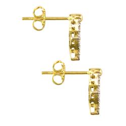 14k Two-tone Gold 1/4ct TDW Diamond Star Earrings (H-I, I1-I2)