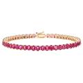 14k Yellow Gold Thai Ruby Bracelet