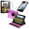 Purple Leather Case/ Screen Protector/ Stylus for Apple iPad 2