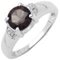 Sterling Silver Smokey Quartz and White Topaz Ring (4 3/8ct TGW)