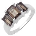 Sterling Silver Smokey Topaz Ring (2 1/5ct TGW)