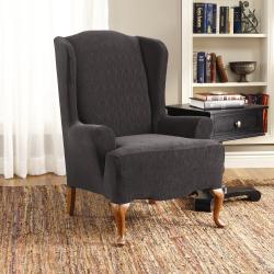 Stretch Links 1-Piece Wing Chair Slipcover