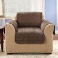 Sure Fit Quilted Suede Deluxe Chocolate Chair Throw Cover