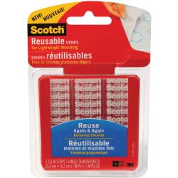 3M Scotch Clear Reusable Lightweight Mounting Strips (Pack of 6)